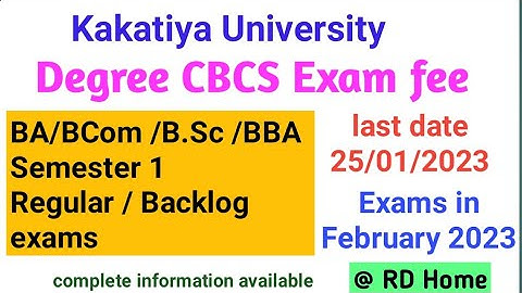 KU Degree first semester exam fee notification  February 2023