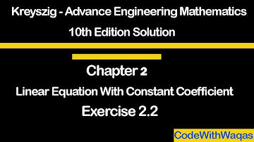 Advance Engineering Mathematics Exercise 2.2 Linear Equation with Constant Coefficient in Urdu/Hindi