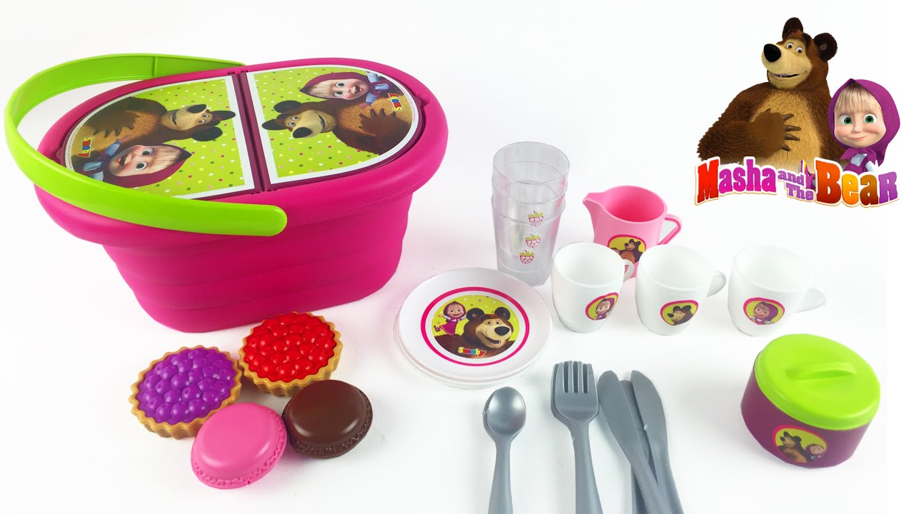 Masha and the Bear Picnic Basket Baby Toy Маша и Медведь корзинка для