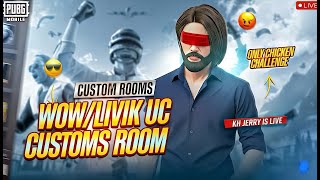 UC & CASH PRIZES PUBG LIVE CUSTOM ROOMS | PUBG LIVE  WOW & LIVIK ROOMS | UC ROOMS | KH JERRY LIVE screenshot 1