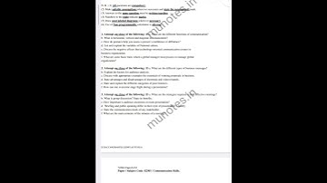 #Technical communication skill example question paper for #Bsc IT , #BBI, etc  for degree students .