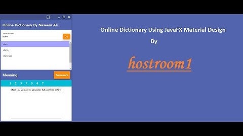 Online Dictionary With Material Design In JavaFX