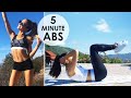 5 Minute Flat Abs &amp; Core Workout | Mandy Jiroux