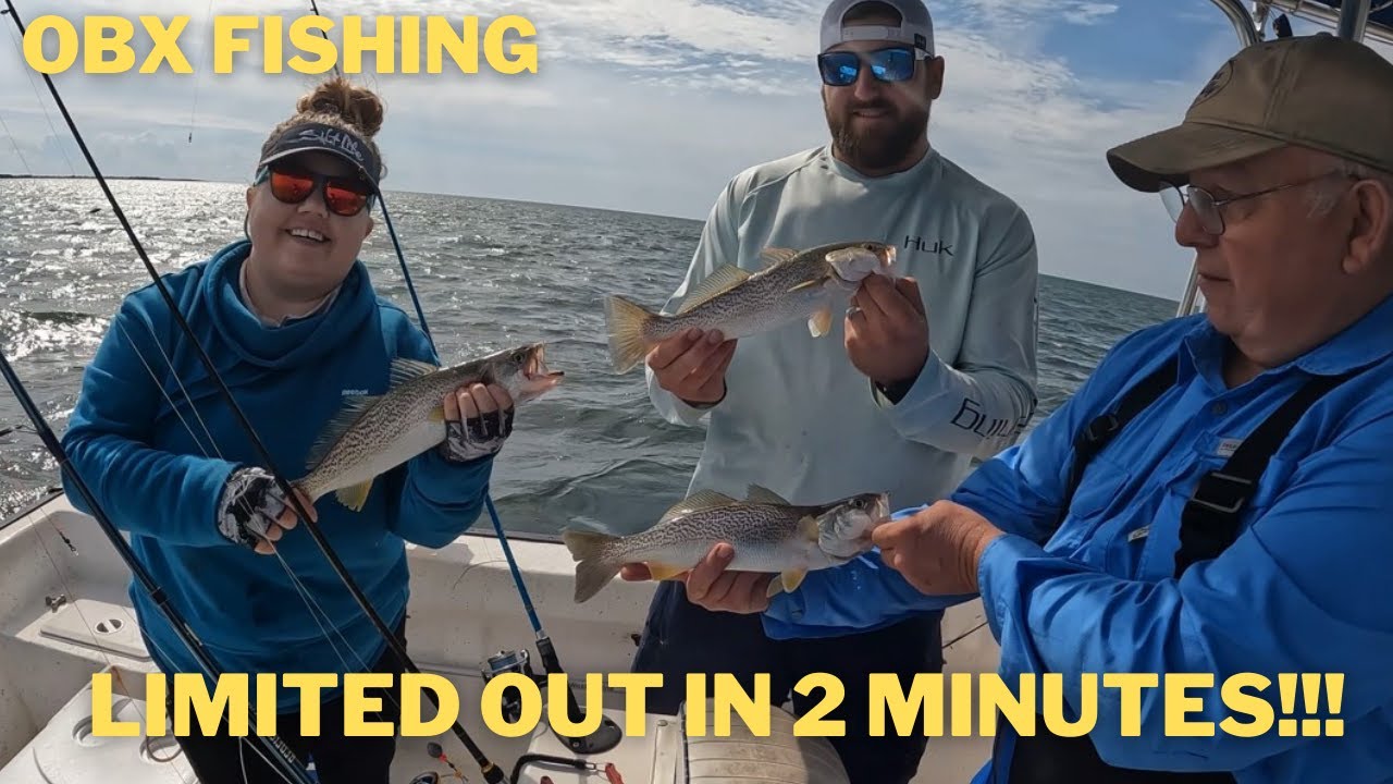 OBX Saltwater Trout Fishing Catching NC Weakfish Oregon Inlet