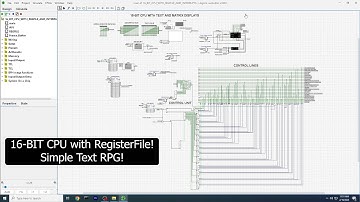 16-BIT CPU with RegisterFile (Text RPG) Logisim Evolution. Python.