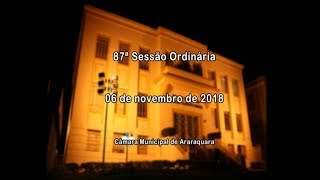 87ª Sessão Ordinária 06/11/2018