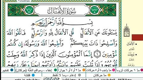 سورة الأنفال مكتوبة |القارىء عبدالله بن حمد الموسى |ختمة ١٤٤٥هجري |Abdullah Al-Mousa, Surah Al-Anfal
