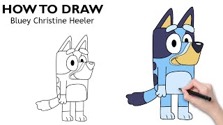 How to Draw Bluey Christine Heeler from Bluey Step by Step