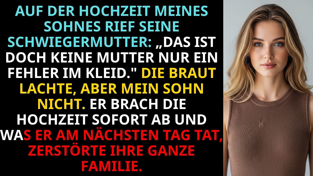 Mein Sohn stand am Altar, bereit zu heiraten, als die Schwiegermutter seiner Braut laut über mich lachte: „Das ist keine Mutter, das ist ein Fehler in einem Kleid.“ Seine Braut klatschte und...