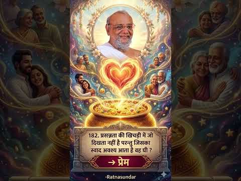 182. प्रेम | प्रसन्नता की खिचड़ी का घी | Ratnasundar