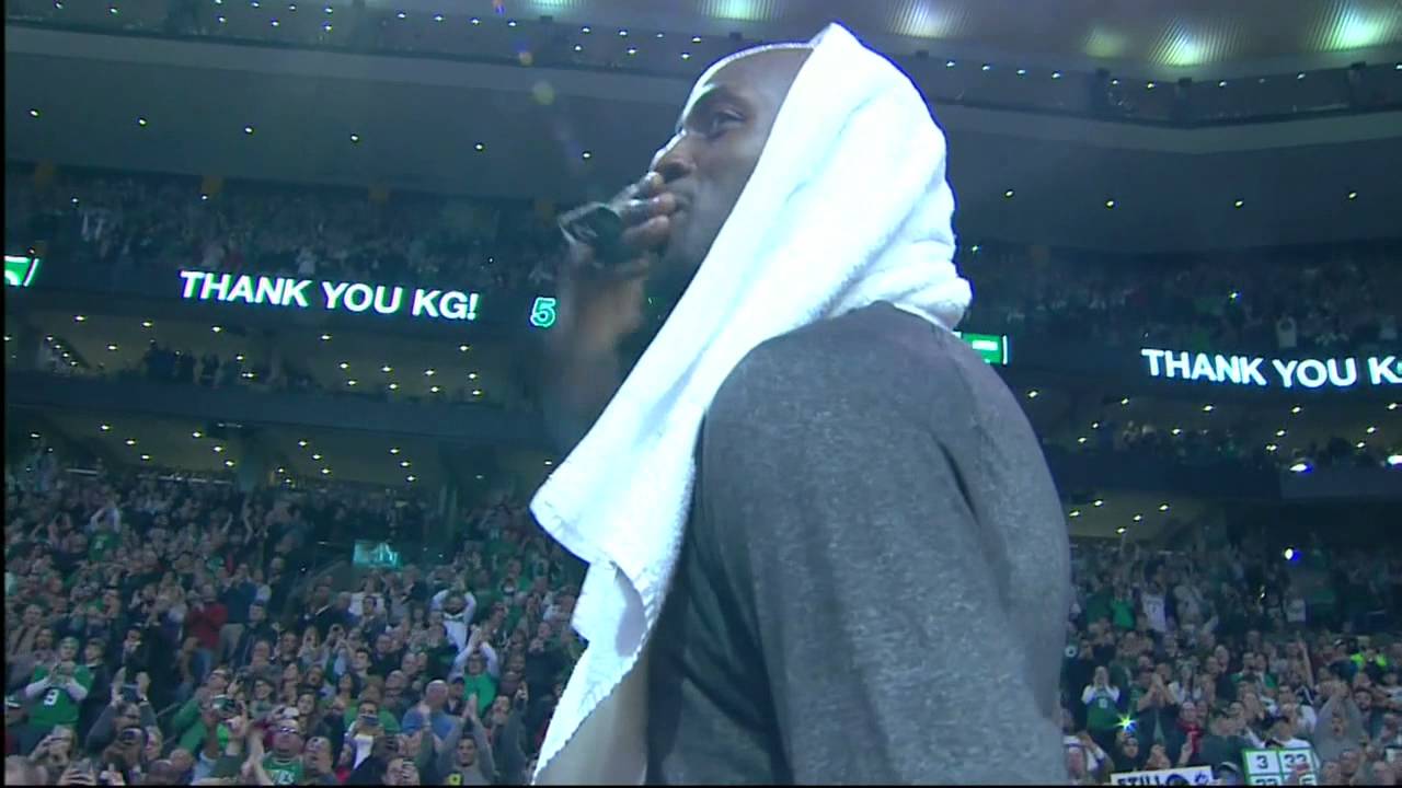 Tears, swears as Celtics retire Kevin Garnett's No. 5