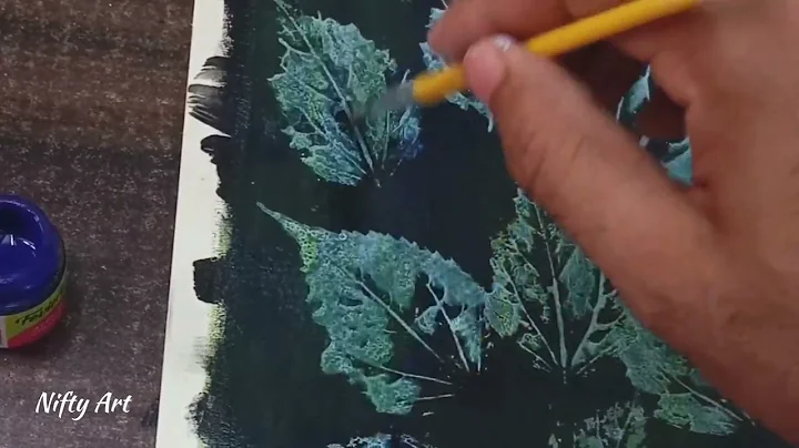 Depth Green Leaves painting process / Summer landscape painting / Leaf painting process / Botanical