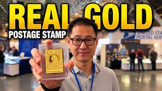 A Real Postage Stamp Made of Gold