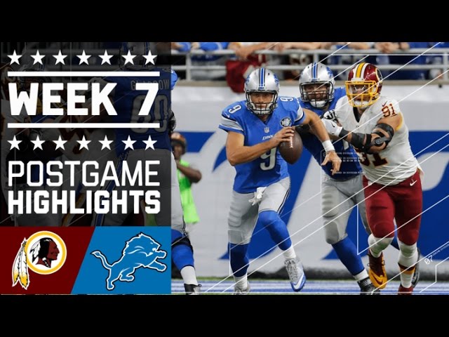 Redskins vs. Lions  NFL Week 7 Game Highlights 