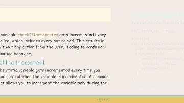 Understanding Why Hot Reload Influences Static Variable Increments in Flutter