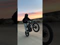 Sunset ride in the desert 🌅 #wheelie #surron #electricbike #emoto #ebike #bikelife #sunset #socal
