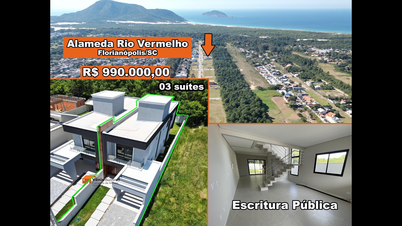 Casa nova R$ 990mil no Alameda Rio Vermelho, Florianópolis SC 2026.