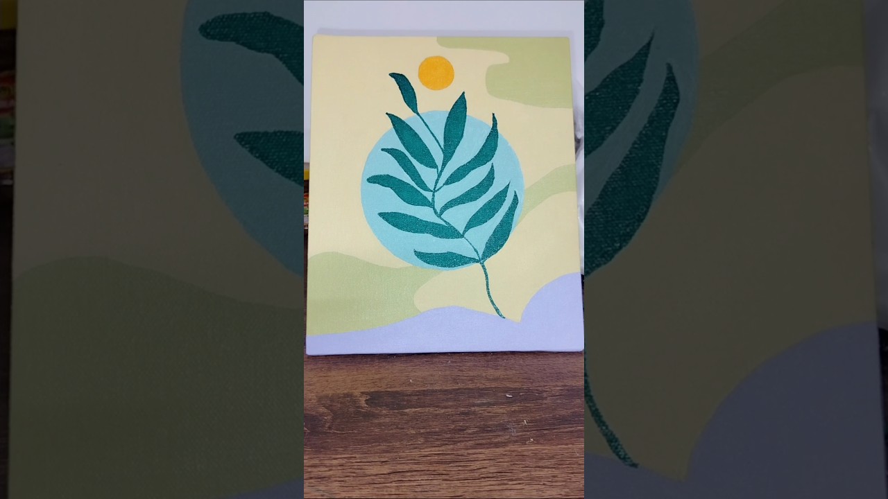 1st time trying canvas painting ... - YouTube