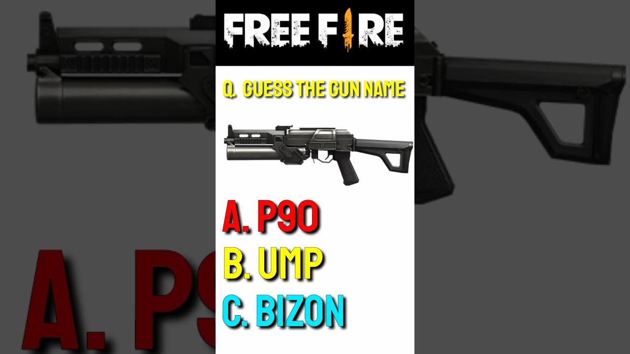 Can You Guess The FREE FIRE Gun Name ? [ FREE FIRE QUIZ ] 🤔❤️💛💚