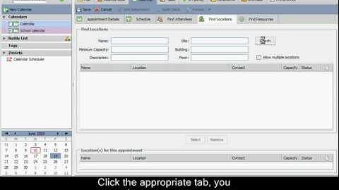 Appointments in Zimbra