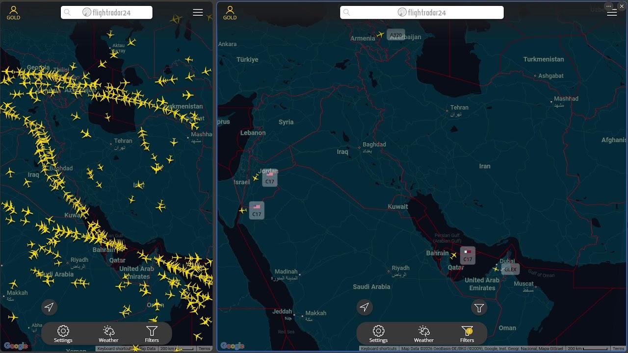 Feb 18  Flight Radar | Real-Time Air Traffic | Live | IRAN