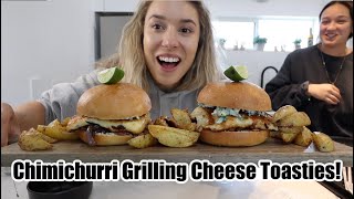 COOKING WITH KRISTEN! | Chimichurri Grilling Cheese Toasties!