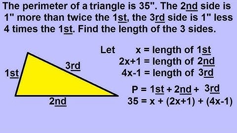 Algebra - Word Problems: Geometric Shapes:Triangles