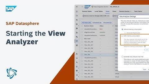 Starting the View Analyzer: SAP Datasphere