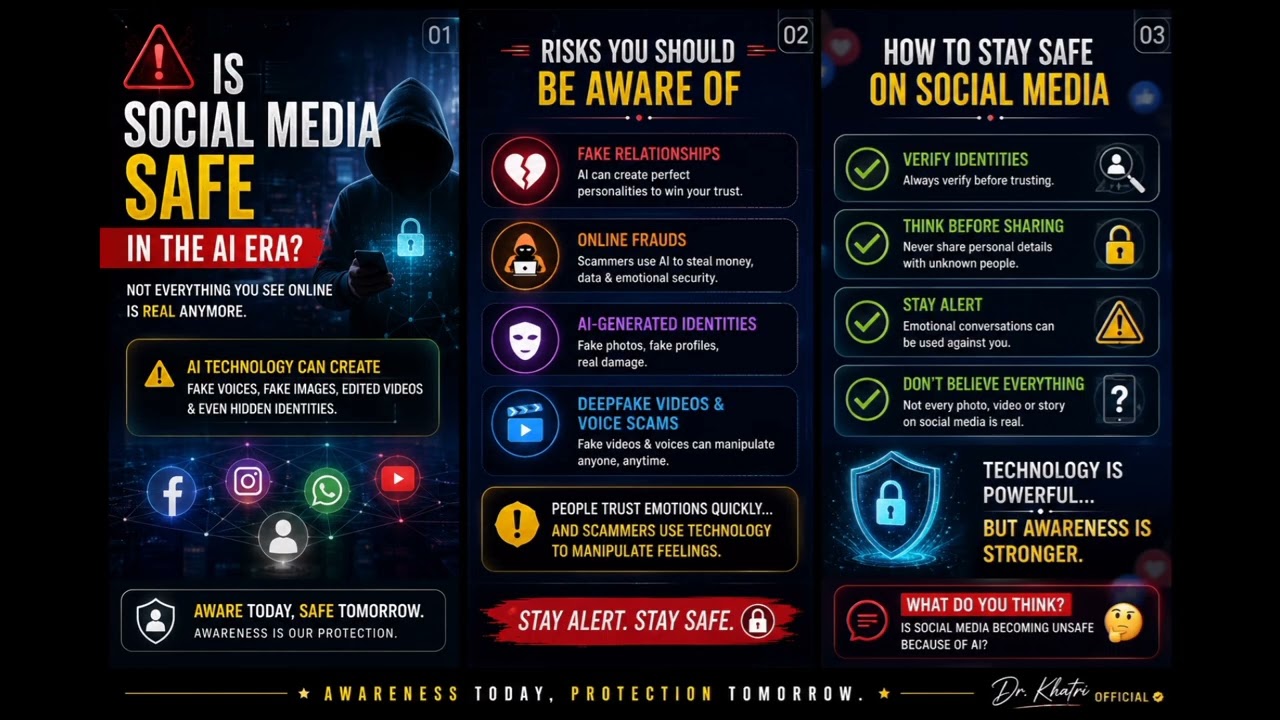 Social Media is safe or not in the AI Era comment your thoughts 🤔 | by drkhatri2026official