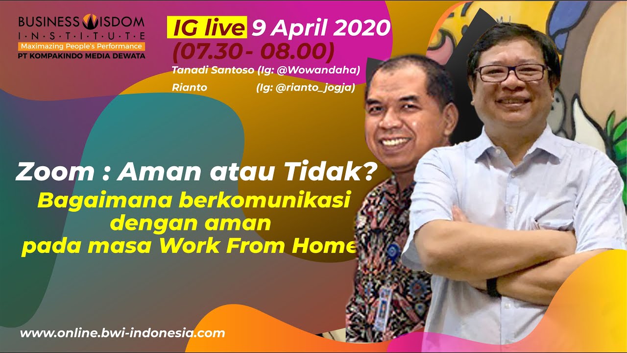 IG Live : Zoom: Aman atau Tidak ? - YouTube