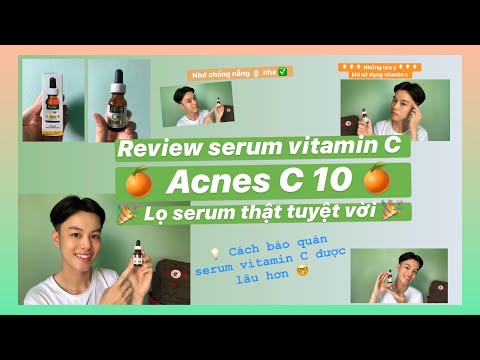 Bí quyết trị mụn thâm sẹo với Acnes C10 - Review serum vitamin C Acnes C10 🍊🍊🍊 #acnes #rohto