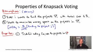 Incentives in Computer Science (Lecture 5.4: Properties of Knapsack Voting)