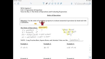 Unit 1 Day 1 Notes Video