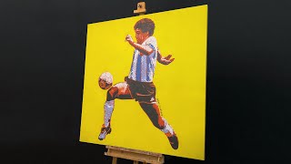 Painting Diego Maradona In Pop Art