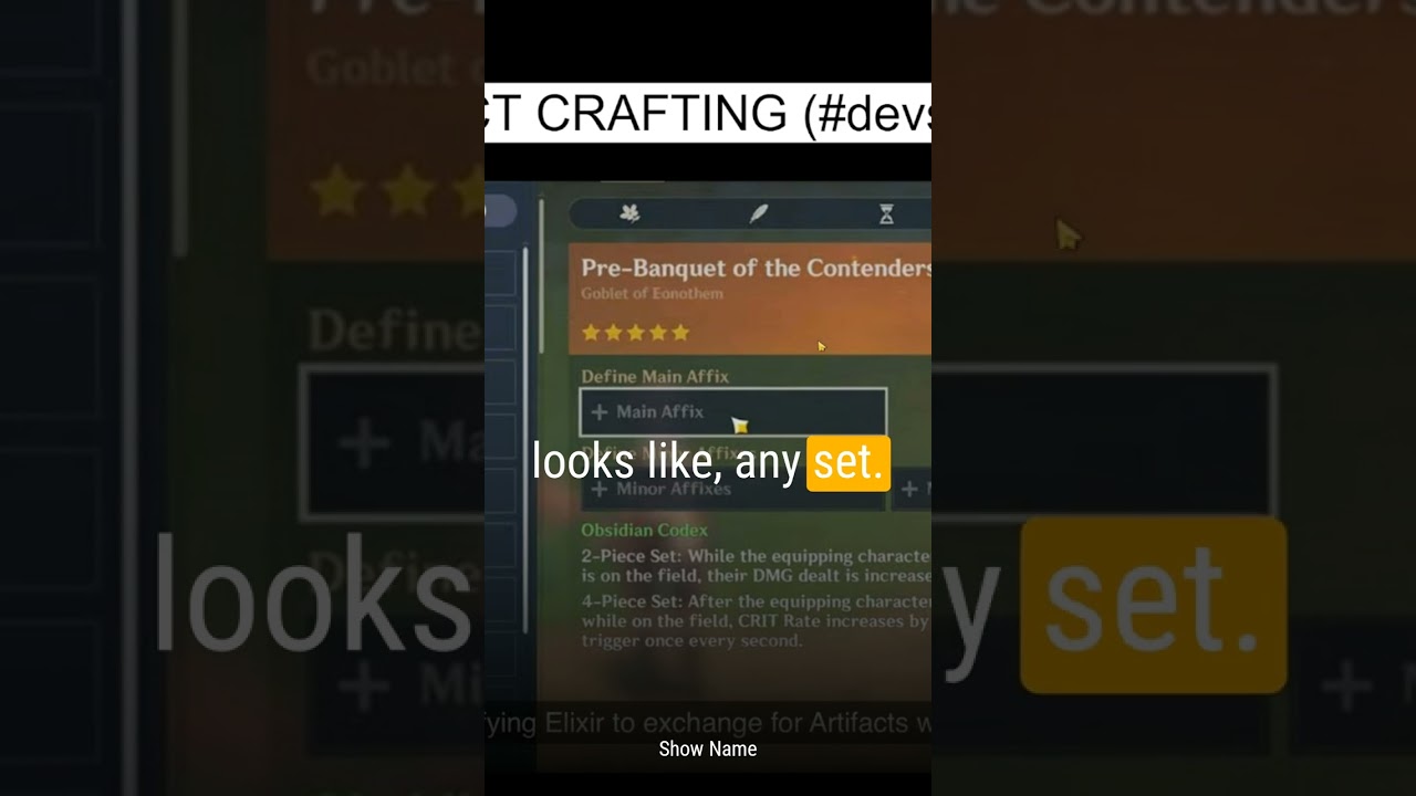 Artifacts Crafting?? #genshincould