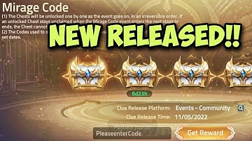 NEW RELEASE CODE 🤓 - Mirage Code | Mobile Legends: Adventure