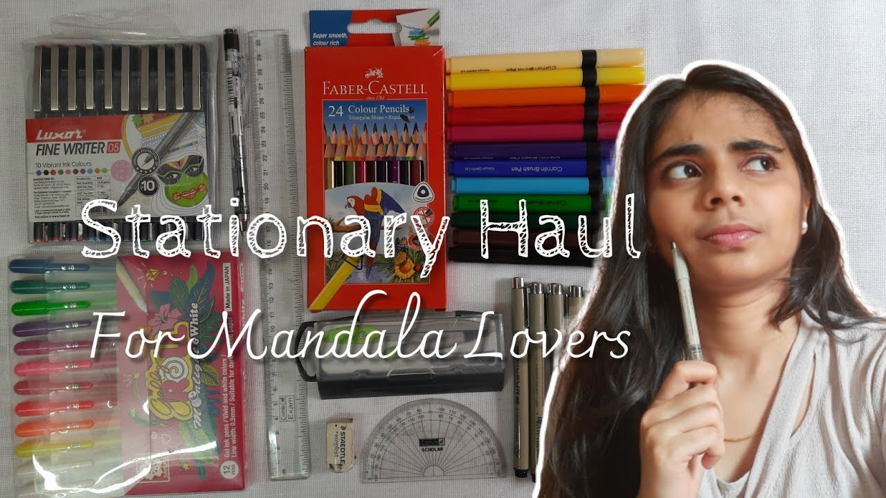 Mandala Stationery Haul Mandala Art Supplies artistryduniya YouTube
