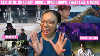 Download lagu EXO LOTTO, GROWL, KO KO BOP, SWEET LIES, UPSIDE DOWN, HONEY, LIT, & ELECTRIC KISS REACTION!