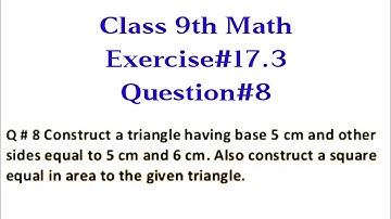 Construct a square equal in area to the given triangle || Qazi Math Academy