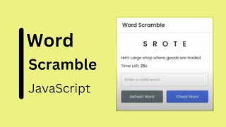 Word Scramble Game in HTML CSS & JavaScript | Word Game in JavaScript screenshot 2