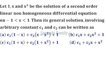 Ordinary Differential Equation homogeneous General solution IIT Jam Mathematical Statistics 2007