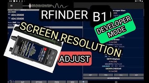 Rfinder B1 , Screen Resolution Adjust & Developer Mode