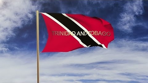 4K Trinidad and Tobago flag with title waving in the wind. Looping sun rises style. Animation loop