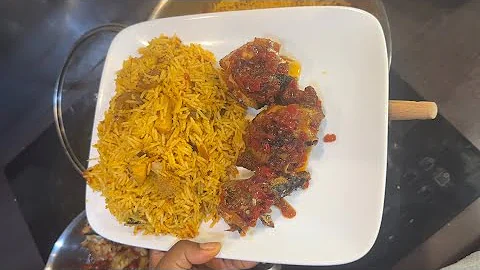 How To Make the Best Native Jollof Rice a.k.a Palm Oil Rice and Peppered Meat