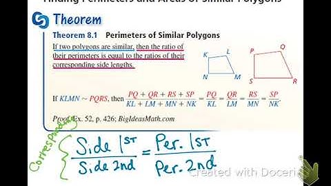4/2 8.1 Perimeter and Area of Similar Polygons