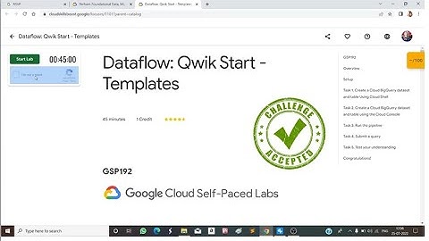 Dataflow Qwik Start  Templates | 30 Day