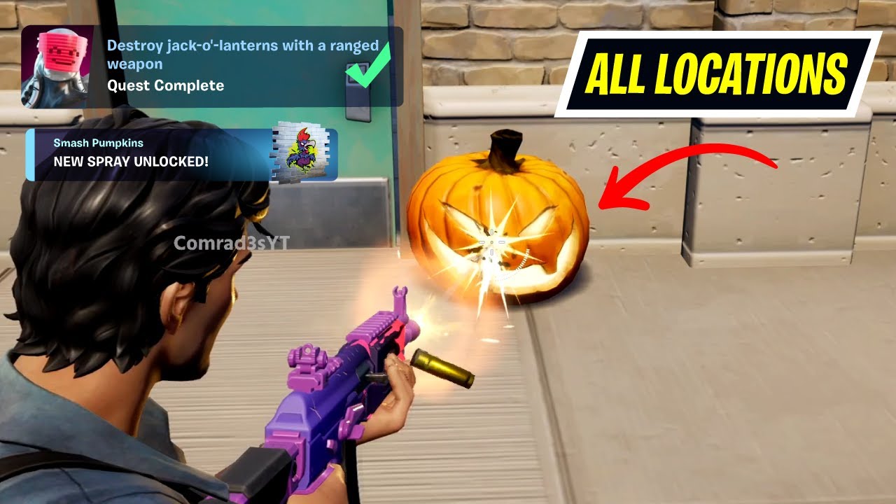 Destroy jack o lanterns with a ranged weapon Fortnite