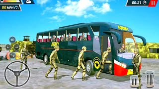 bus tentara militer - army bus simulator : offroad bus games -Android Gameplay screenshot 2