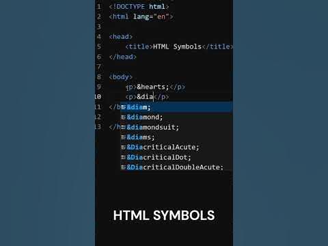 How To Add Symbols In HTML | HTML Symbols Tags #html #css - YouTube