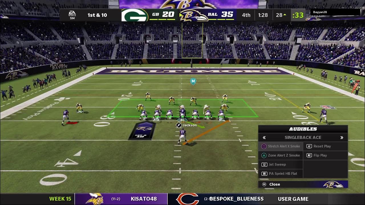 Season1 Week15 Baltimore Ravens VS Green Bay Packers YouTube